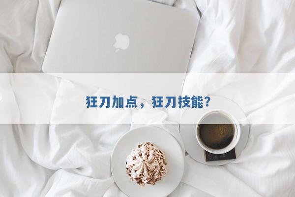 狂刀加点，狂刀技能？